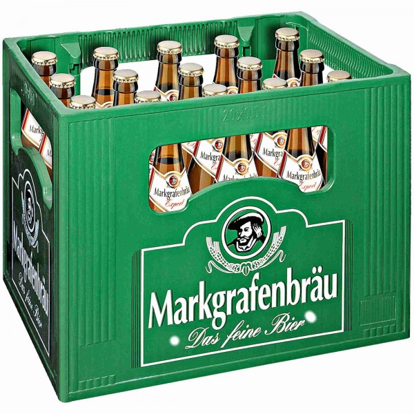 20 x Markgrafenbraeu Pilsener 0,5 L - 4,7% di alcol Scatola originale