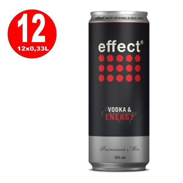 12 x effetti Vodka & Energy 10% vol. Lattina da 0,33 litri usa e getta