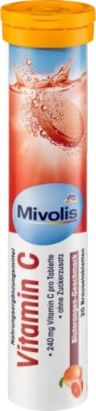 Mivolis 35 compresse effervescenti di vitamina C, 20 pezzi, 82 g. Integratore alimentare