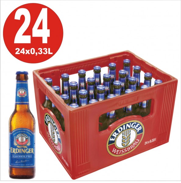 24 x Erdinger Weissbier Senza alcool 0.33L Scatola originale